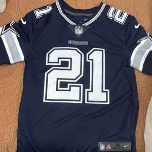 Nike Navy and White Football Jersey #21